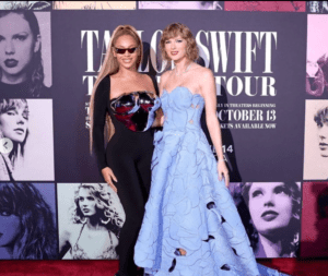 Taylor swift and taylor swift on the red carpet.